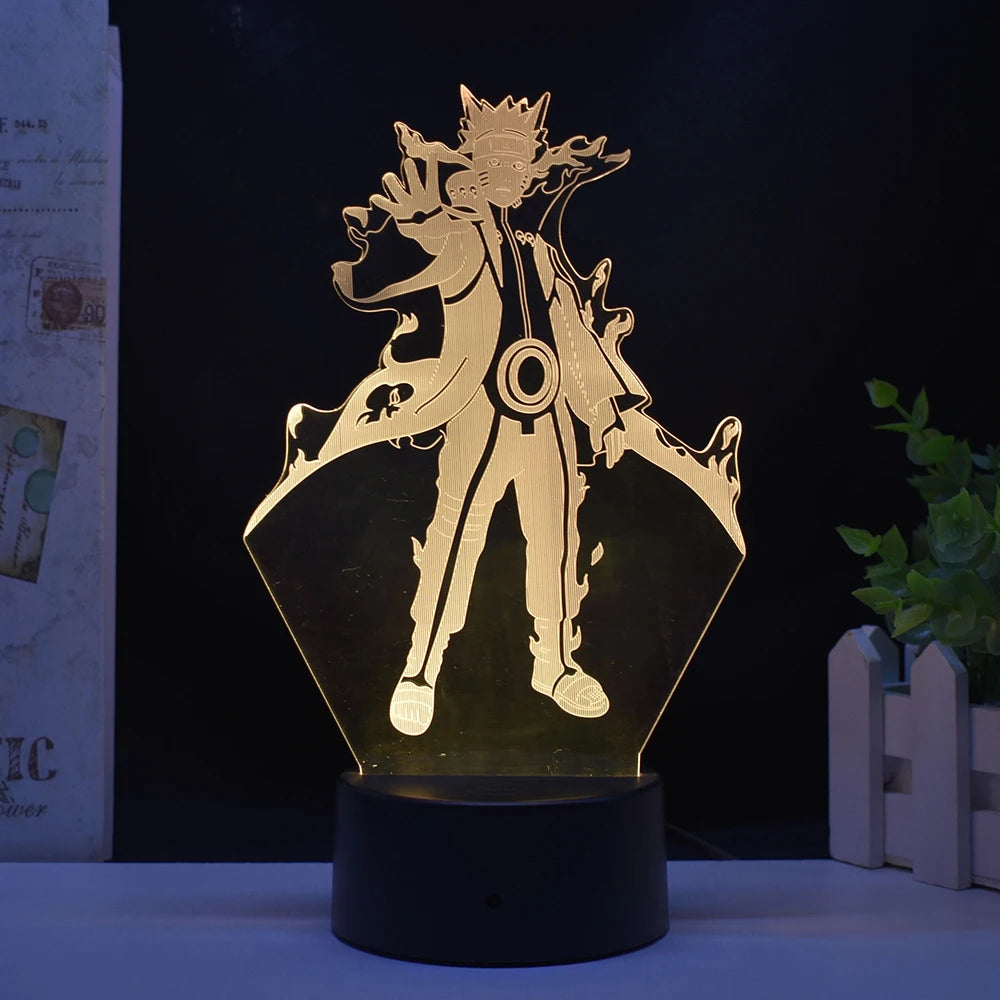 Lâmpada LED Naruto Uzumaki 3D - Akatsuki, Kakashi Hatake e Itachi Uchiha