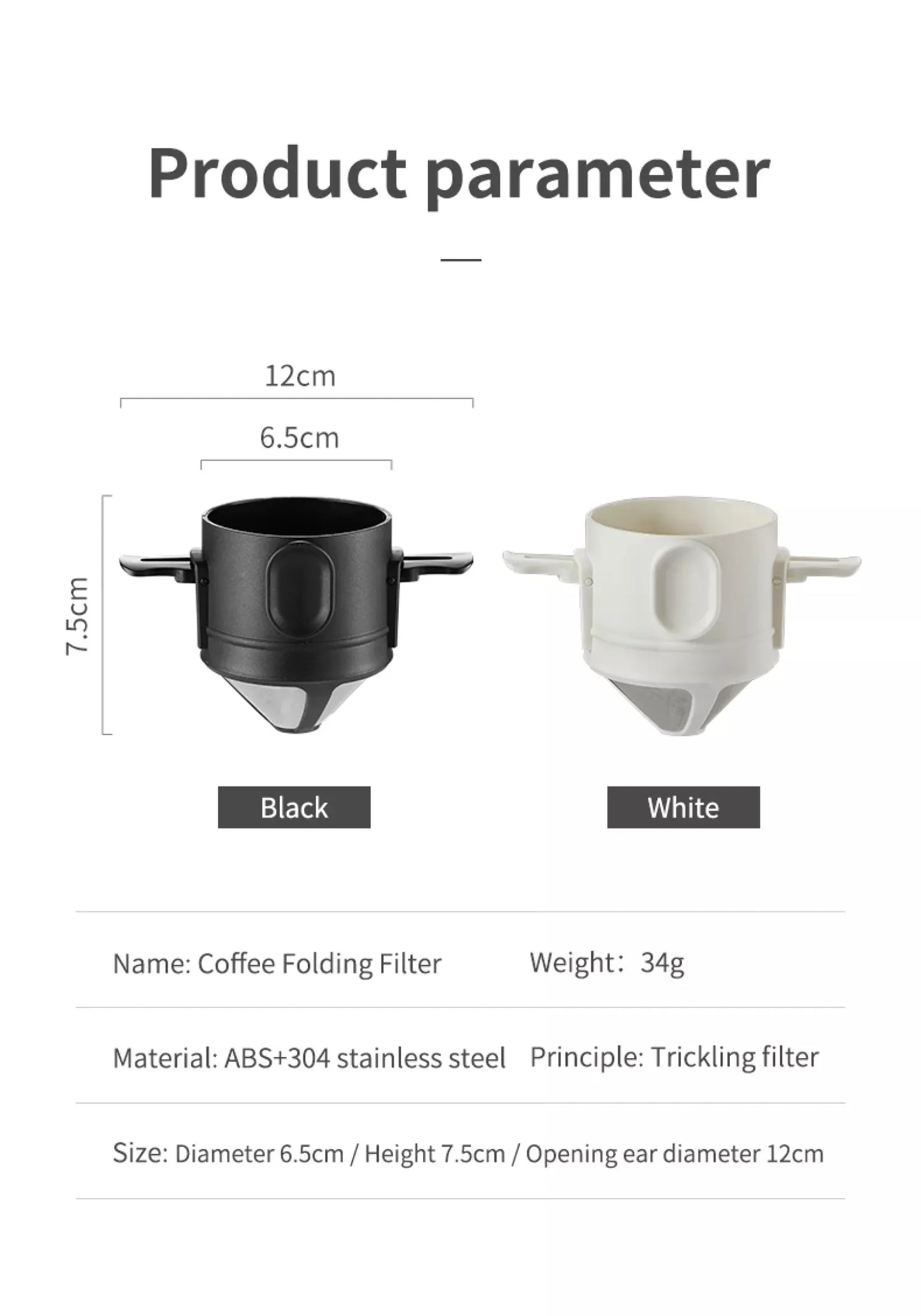 Filtro de Café Portátil em Aço Inoxidável 304 – Reutilizável e Sustentável