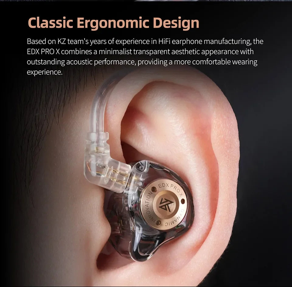 KZ EDX PRO X – Fone de Ouvido Dinâmico HiFi Bass | Qualidade Profissional para Música e Esporte!
