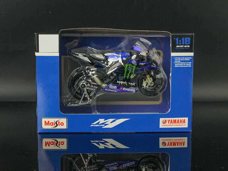 🏍️ Miniatura Moto Yamaha Factory Racing Team 2022 1:18 Maisto – Modelos #21 Morbidelli e #20 Quartararo (Diecast)