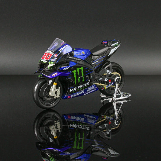 🏍️ Miniatura Moto Yamaha Factory Racing Team 2022 1:18 Maisto – Modelos #21 Morbidelli e #20 Quartararo (Diecast)