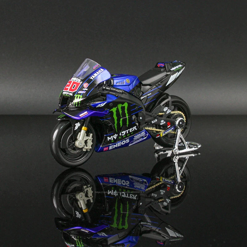 🏍️ Miniatura Moto Yamaha Factory Racing Team 2022 1:18 Maisto – Modelos #21 Morbidelli e #20 Quartararo (Diecast)