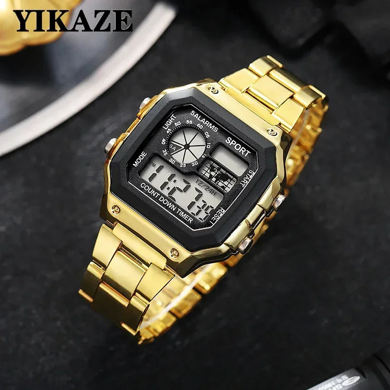 Relógio Esportivo Masculino YIKAZE Luxury Stainless Steel