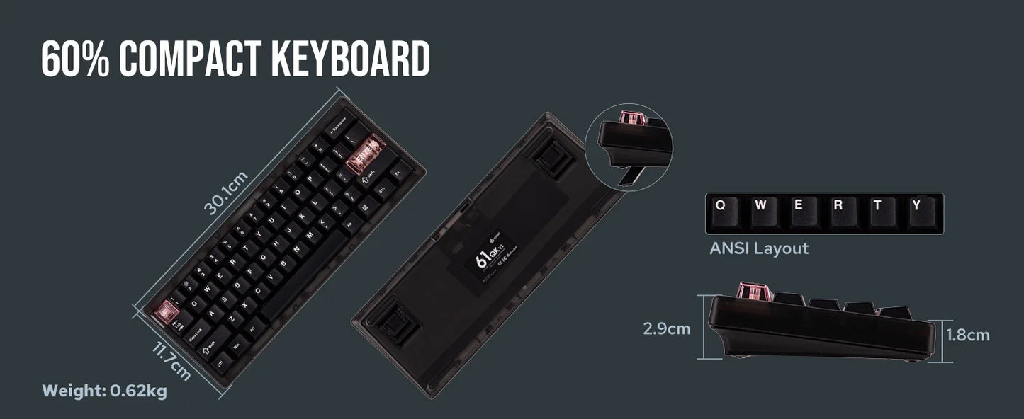 CIDOO QK61 V2 – Performance e Personalização em um Teclado Compacto!