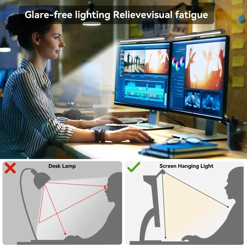 LED Monitor Light Bar for Computer Screen - RGB Atmosphere Table Lamp (44cm)