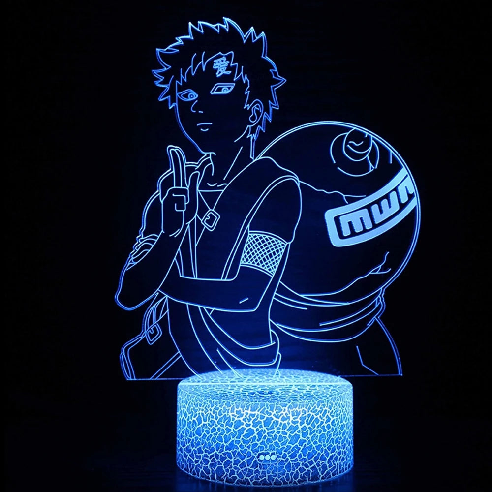 Lâmpada LED Naruto Uzumaki 3D - Akatsuki, Kakashi Hatake e Itachi Uchiha