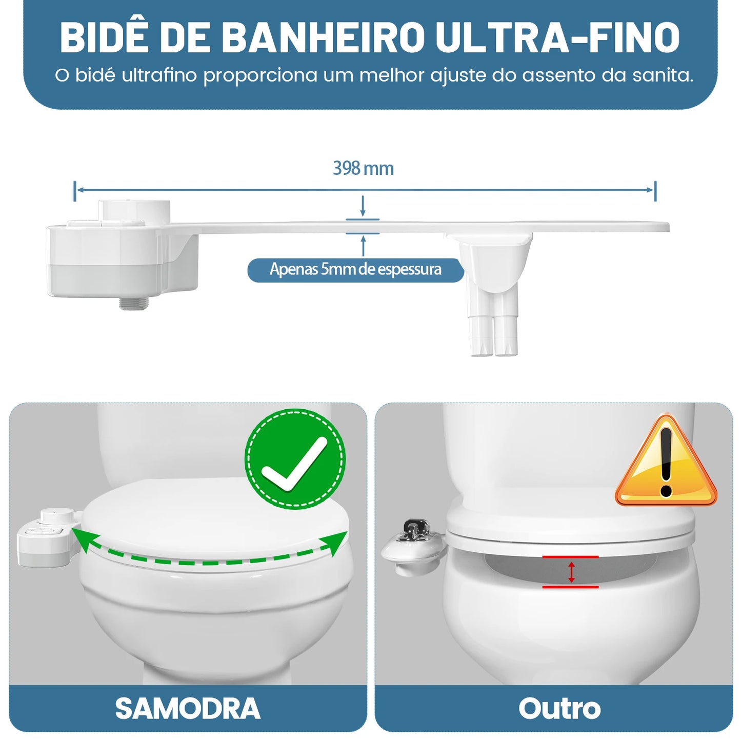 Bidê Não Elétrico SAMODRA – Conforto e Higiene em Cada Detalhe!