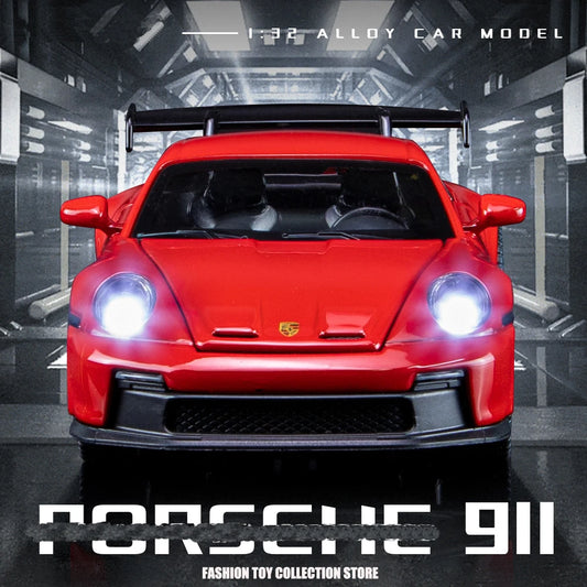 🏎️ Miniatura Porsche 911 GT3 Sport 1:32 MAKEDA – Modelo Esportivo com Luz e Som (Diecast)