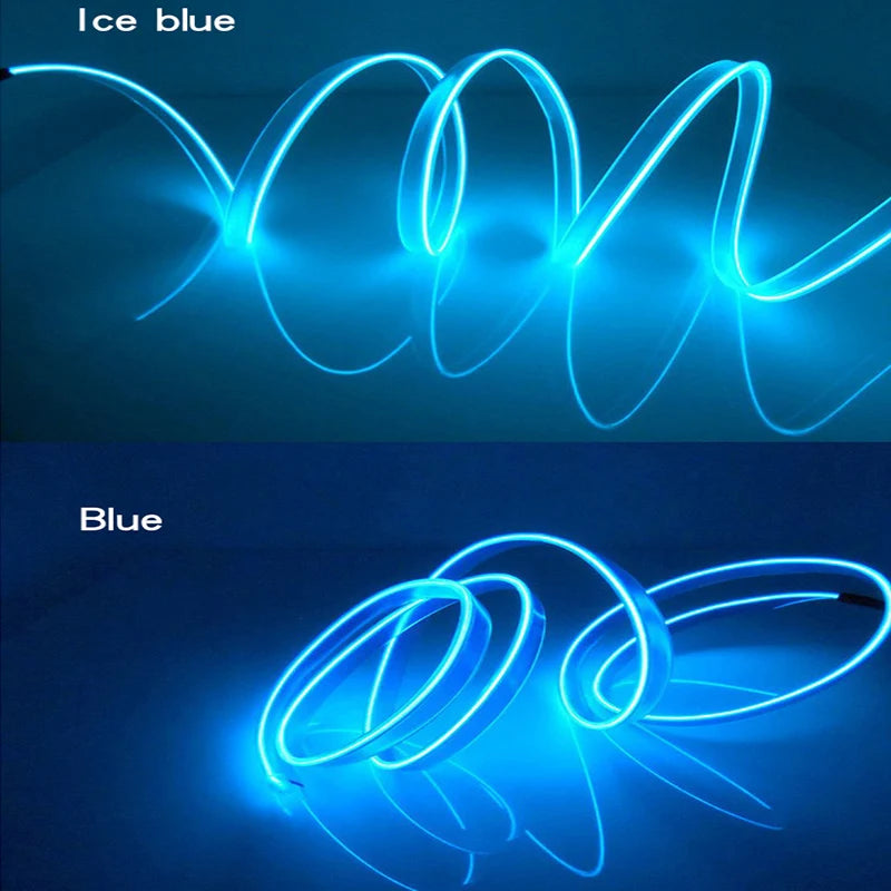 Fita de LED Neon Flex 5m com Conexão USB – Iluminação Interna Decorativa para Carros | 5V Flexível e DIY