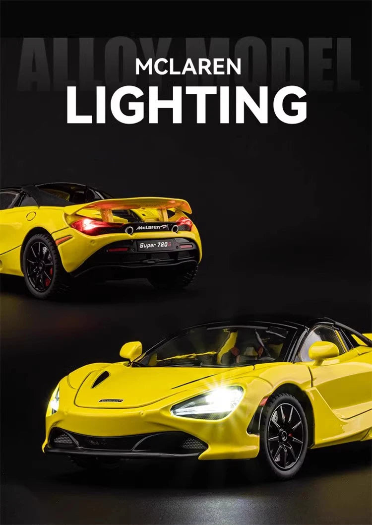 Mclaren 720s 1:24 Super Sportcar Sound & Light Miniatures Alloy Diecast Model Car Presents For Boyfriend Toys For Kid Gift Metal