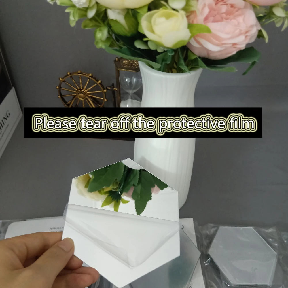 Adesivo de Espelho 3D Hexagonal para Parede - Decoração Moderna e Personalizada