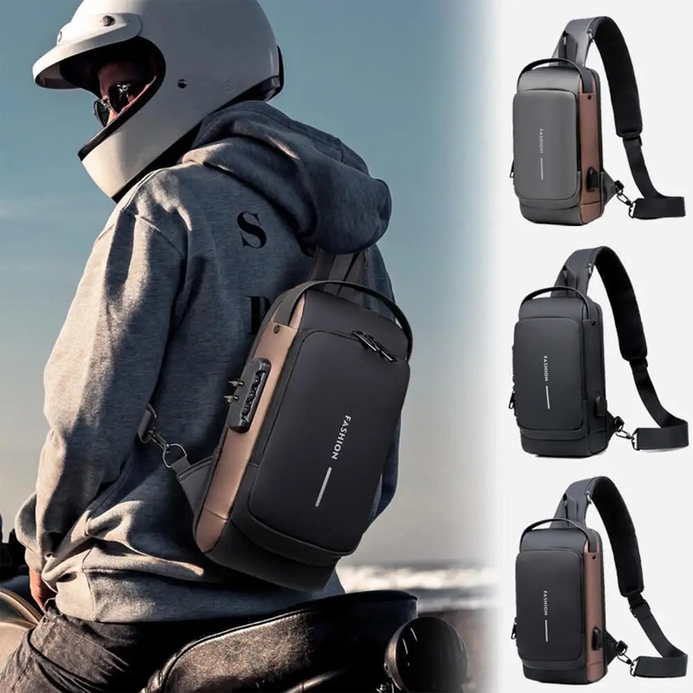 Bolsa Masculina Anti-Furto com Carregamento USB!