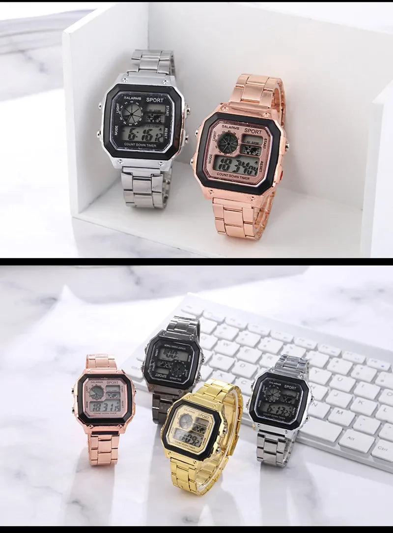 Relógio Esportivo Masculino YIKAZE Luxury Stainless Steel