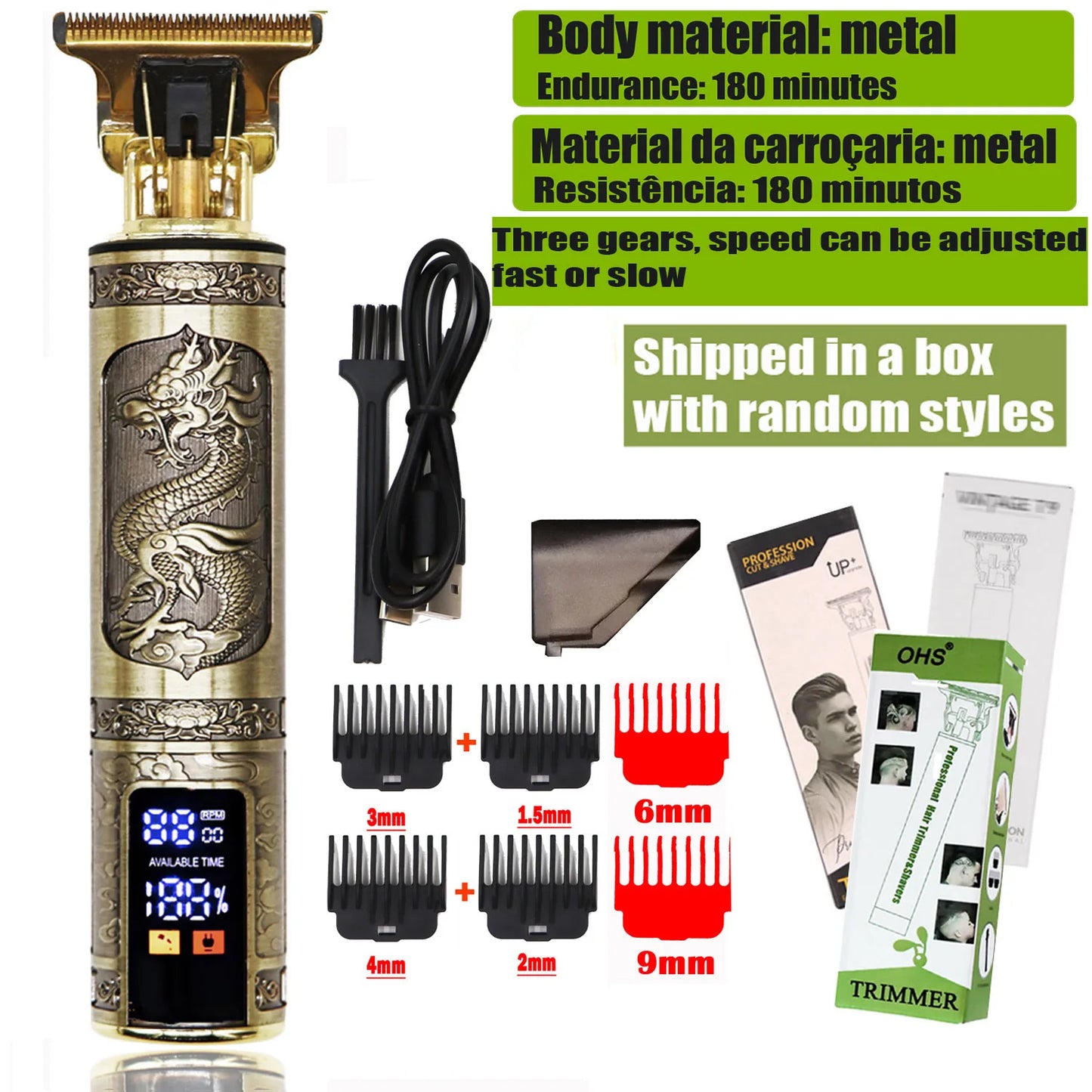T9 Hair Clipper – Corte Preciso e Confortável para o Homem Moderno!