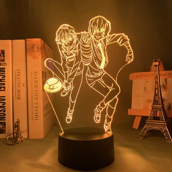 Luminária 3D LED Bungo Stray Dogs – Decoração Anime para Quarto, Presente Criativo