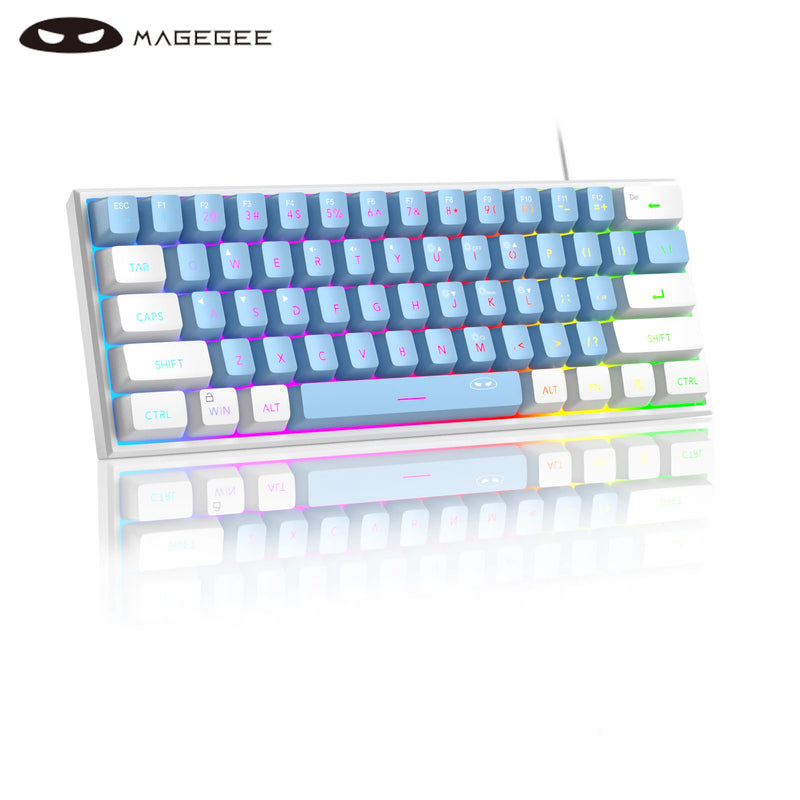 MageGee Mini 60% Gaming Keyboard – Teclado Compacto e Ergonômico com Retroiluminação RGB