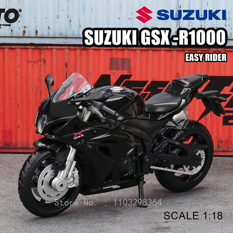 🏍️ Miniaturas de Motos Kawasaki Ninja H2R, Suzuki GSX-R1000 e Yamaha YZF-R1 1:18 MSZ – Modelos Estáticos Colecionáveis (Diecast)