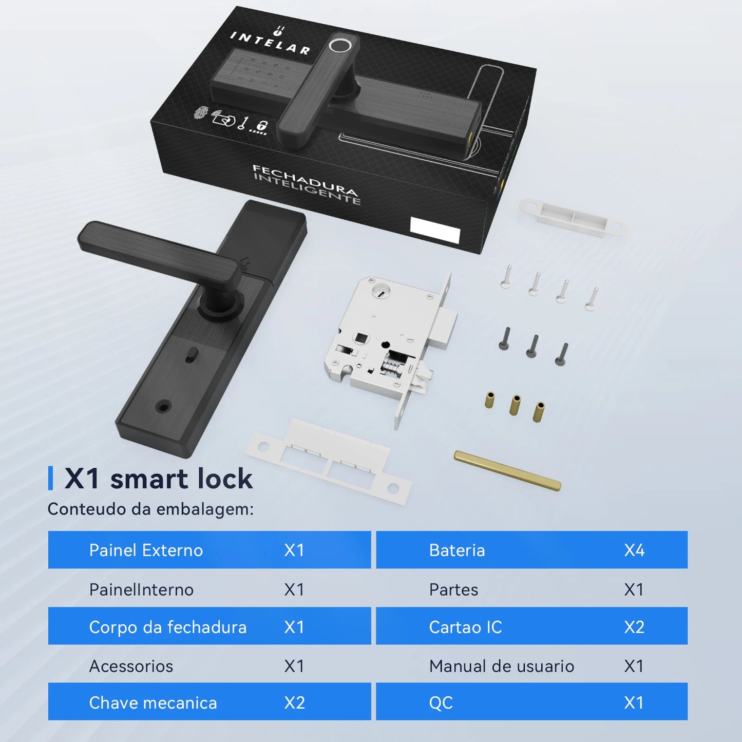 Fechadura Digital Tuya X1 Wi-Fi com Câmera, Biometria e Reconhecimento de Veia | Desbloqueio por App, Senha, Cartão e Chave | IP66 à Prova d’Água