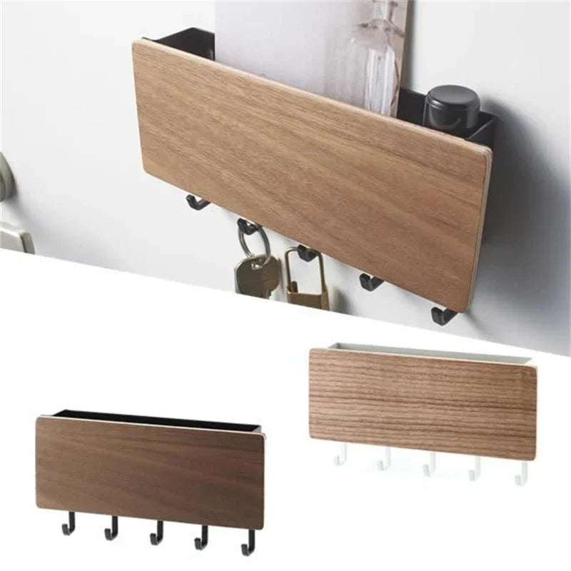Porta-Chaves de Parede em Bambu com 6 Ganchos – Suporte Organizador Decorativo para Chaves, Casacos e Acessórios | Estilo e Funcionalidade no Seu Lar