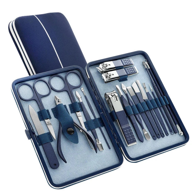 Kit de Manicure e Pedicure Profissional – 19 Peças!