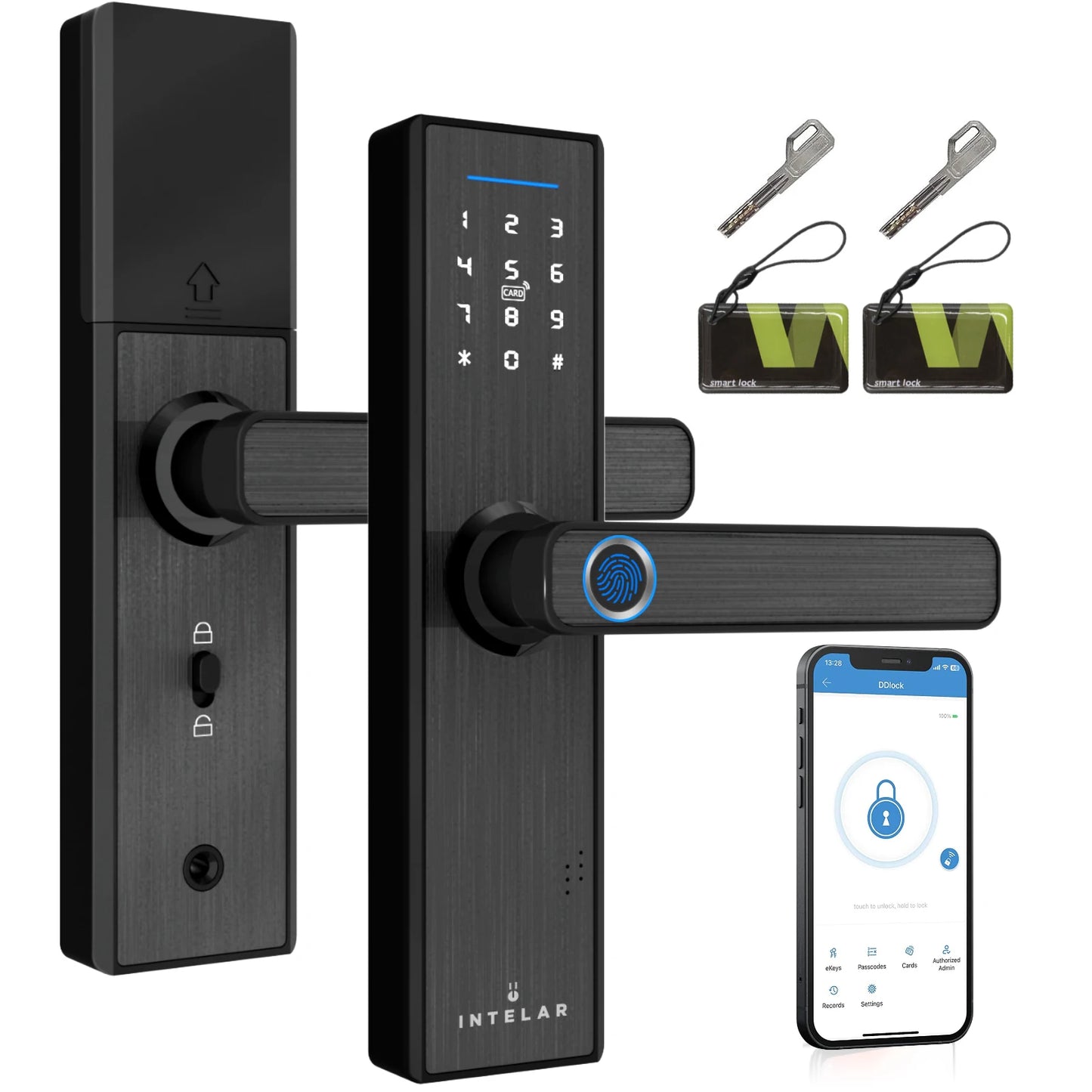 Intelar X1 Tuya Wifi Biometric Fingerprint Handle Lock Smart door Lock remote Unlock Keyless Entry Electronic Digital Door Lock