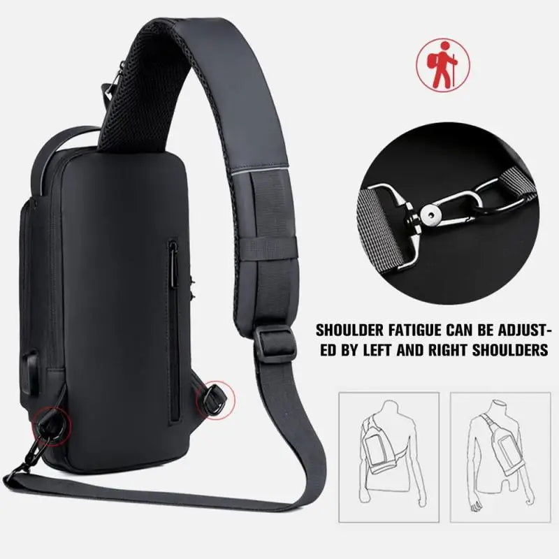 Bolsa Masculina Anti-Furto com Carregamento USB!