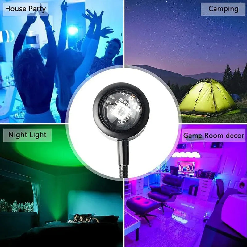 Lâmpada de Pôr do Sol USB - Iluminação LED Arco-Íris para Decoração de Ambiente