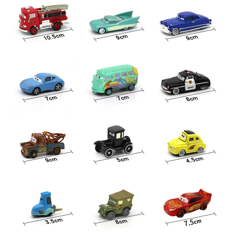 🏎️ Miniaturas Disney Pixar Cars 3 – Kit Metal Diecast 1:55 (Relâmpago McQueen, Mater, Jackson Storm e Mais)