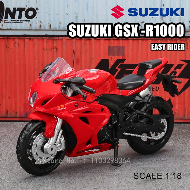 🏍️ Miniaturas de Motos Kawasaki Ninja H2R, Suzuki GSX-R1000 e Yamaha YZF-R1 1:18 MSZ – Modelos Estáticos Colecionáveis (Diecast)