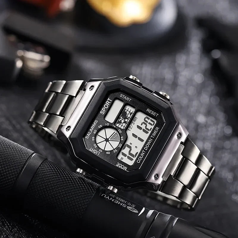 Relógio Esportivo Masculino YIKAZE Luxury Stainless Steel