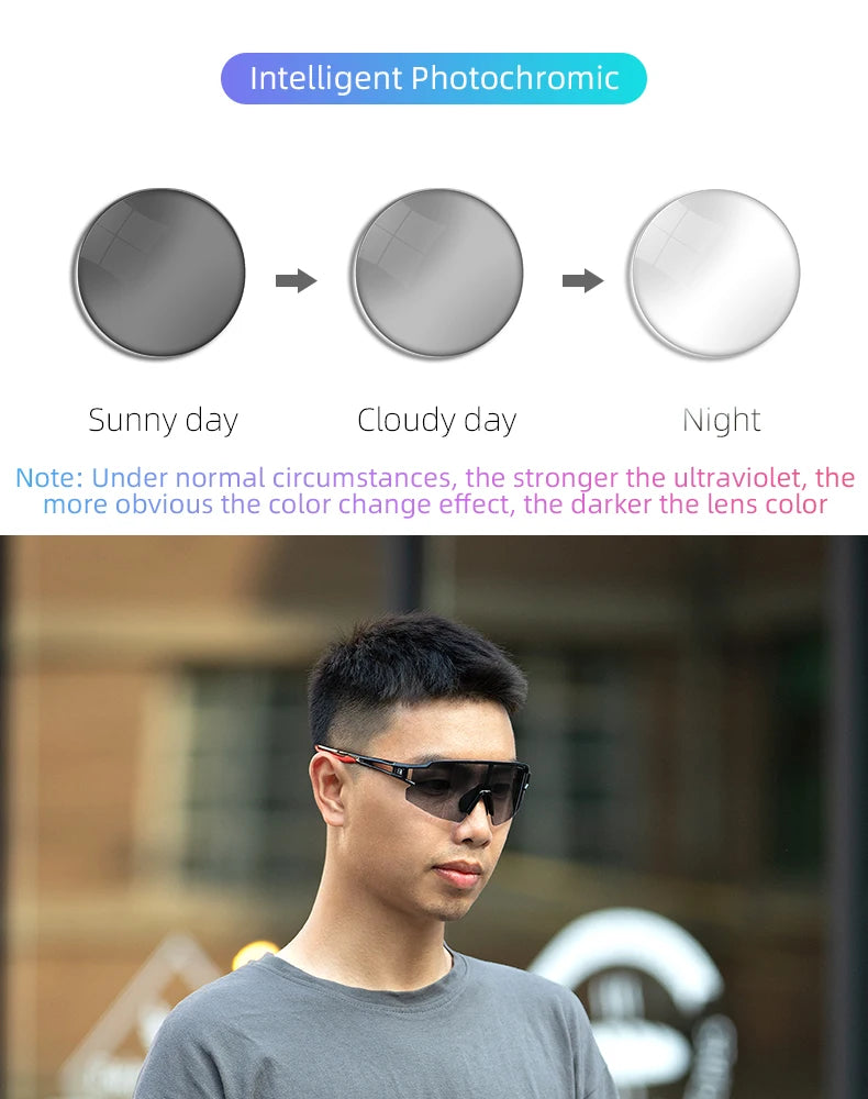 ROCKBROS Óculos de Ciclismo Fotocromáticos – Proteção e Conforto em Qualquer Condição!