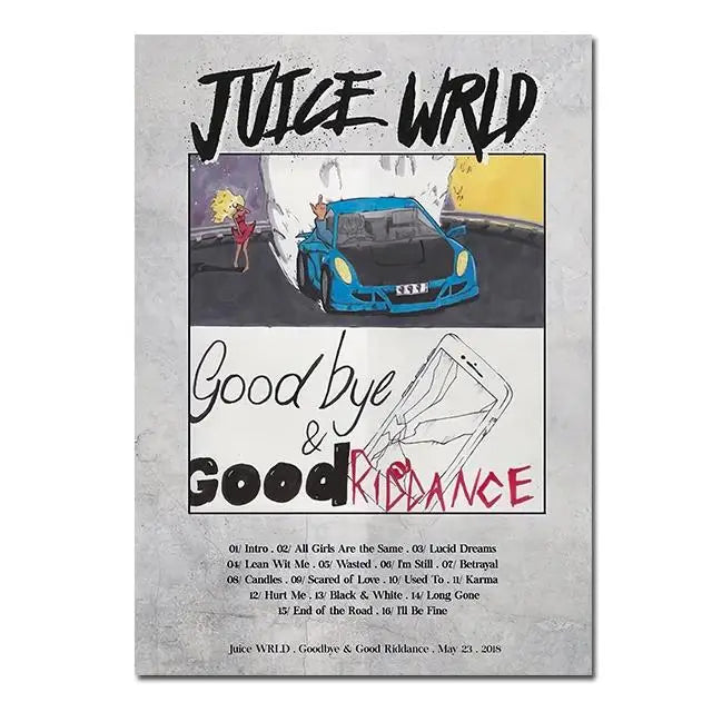 Pôster de Arte do Álbum "Goodbye & Good Riddance" de Juice WRLD em Canvas