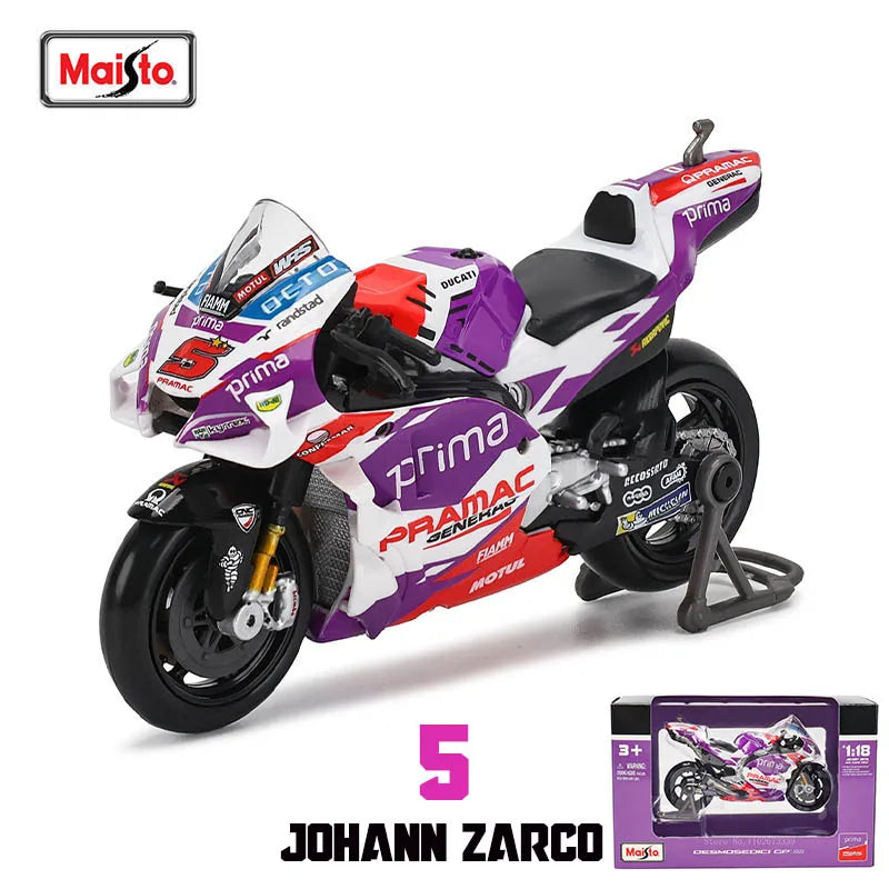 🏍️ Miniatura Moto Yamaha Factory Racing Team 2022 1:18 Maisto – Modelos #21 Morbidelli e #20 Quartararo (Diecast)