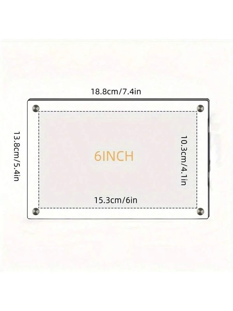 Porta-Retrato Transparente 6 Polegadas Montado na Parede e 7 Polegadas de Acrílico para Mesa
