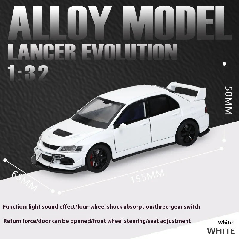 🏎️ Miniatura Mitsubishi Lancer Evolution IX 1:32 Maisto – Supercarro JDM com Luz, Som e Volante à Direita (Diecast)