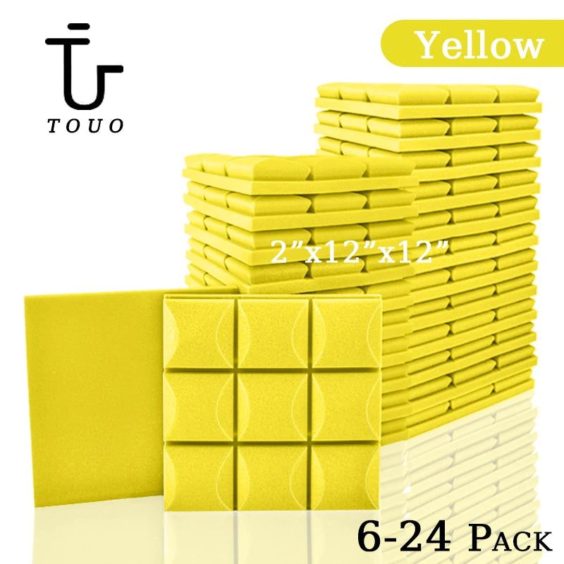 TOUO Studio Acoustic Foam Panels – Painéis de Espuma Acústica para Estúdios, Escritórios e Tratamento de Som