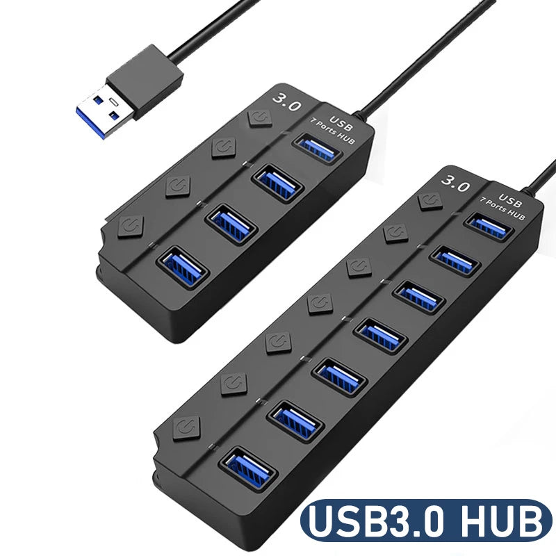 USB 3.0 Power Adapter 4/7 Port Multi USB Splitter Hub