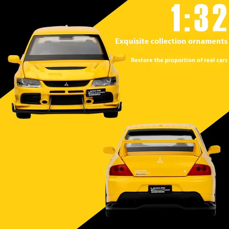 🏎️ Miniatura Mitsubishi Lancer Evolution IX 1:32 Maisto – Supercarro JDM com Luz, Som e Volante à Direita (Diecast)
