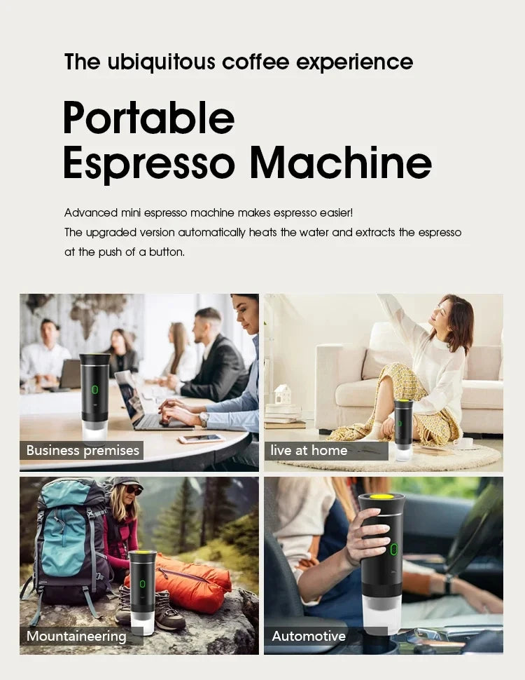 Máquina de Café Expresso Portátil Elétrica 3 em 1 – Ideal para Carro, Casa e Viagens