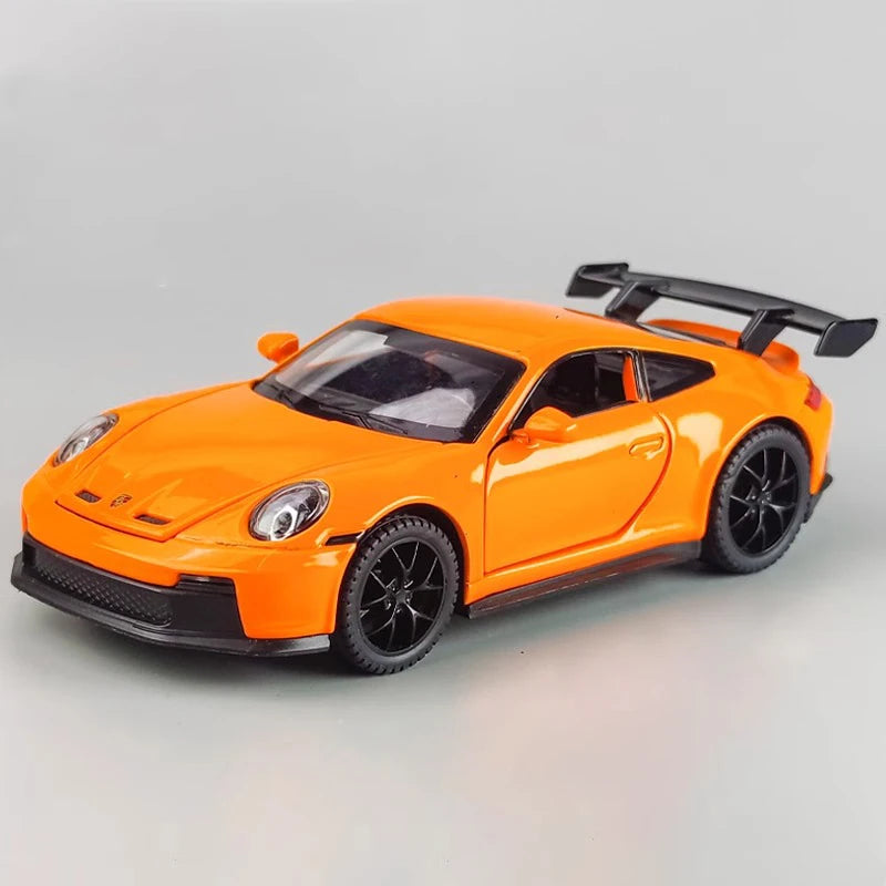 🏎️ Miniatura Porsche 911 GT3 RS 1:32 – Carro Esportivo de Liga Metálica com Som e Luz | Modelo Colecionável | Presente Infantil e Adulto