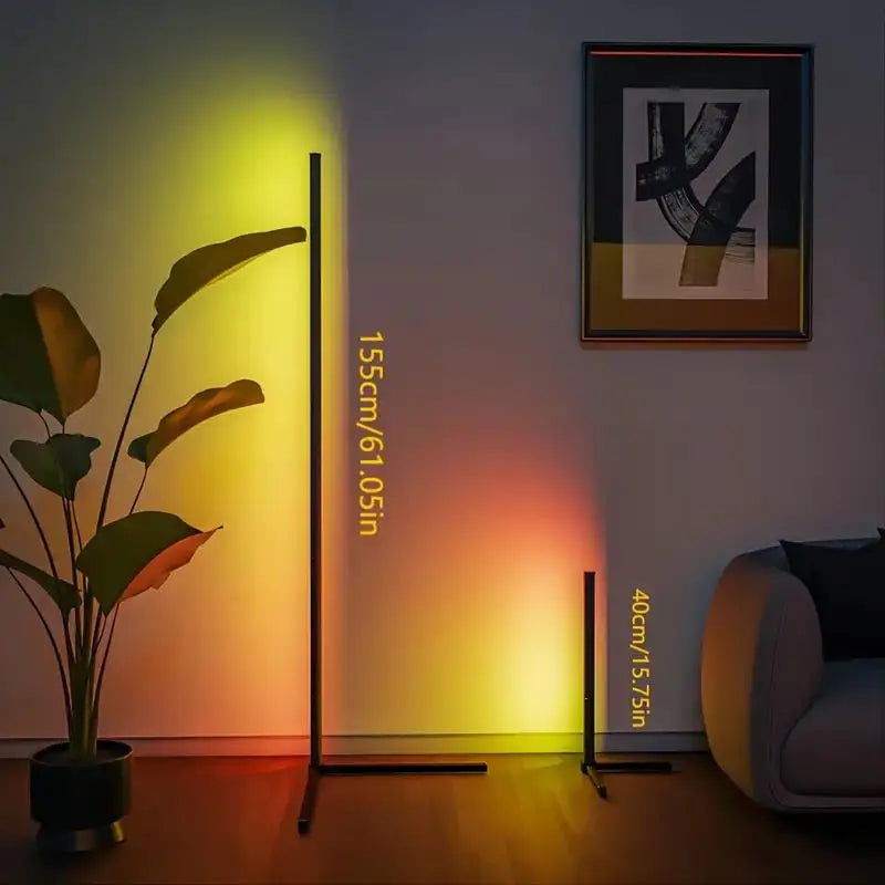 Lâmpada de Chão RGB Dream Color com Sincronização Musical – Mudança de Cor com 16 Milhões de Opções para Quarto e Sala de Estar