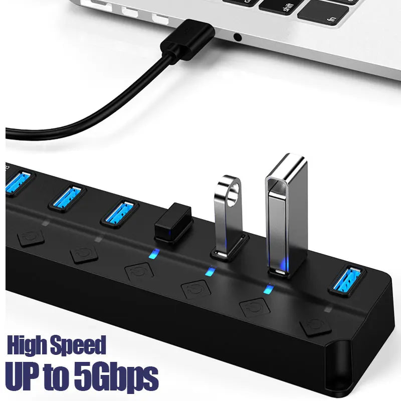 USB 3.0 Power Adapter 4/7 Port Multi USB Splitter Hub