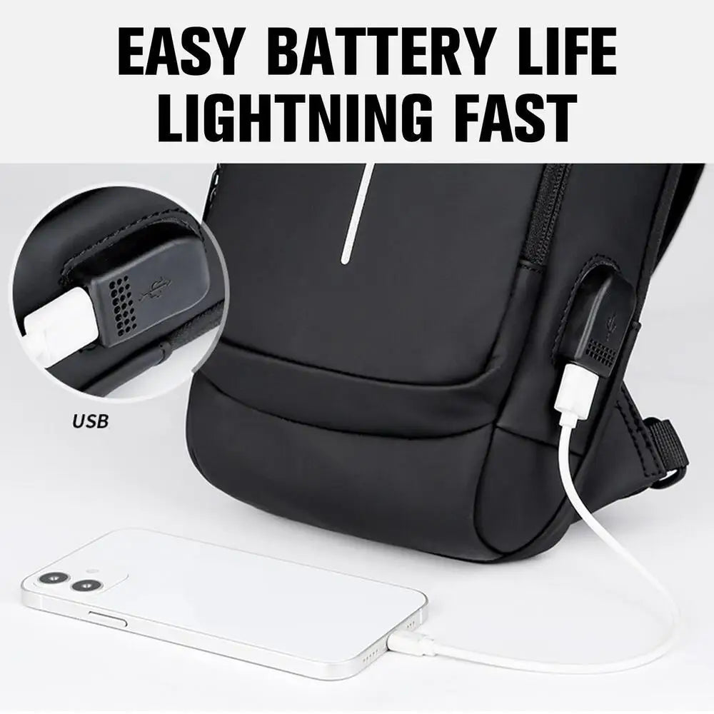 Bolsa Masculina Anti-Furto com Carregamento USB!