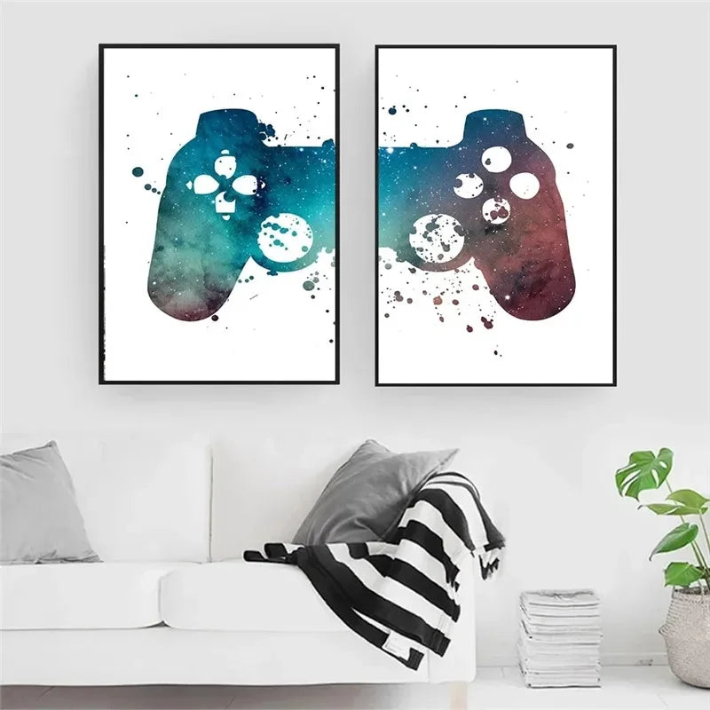 Quadro Gamer – Tela Decorativa com Controle de Videogame