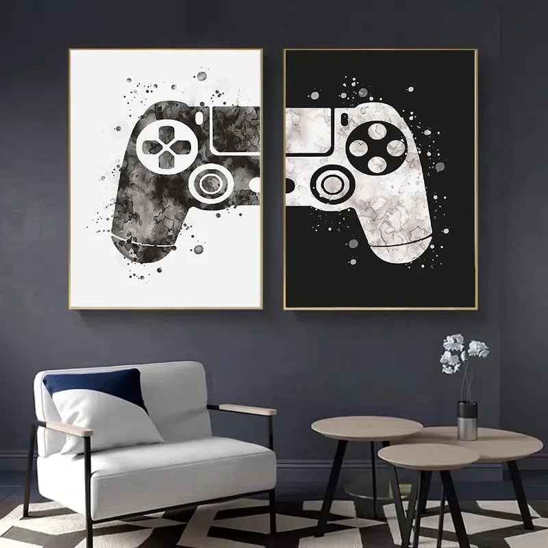 Quadro Gamer – Tela Decorativa com Controle de Videogame