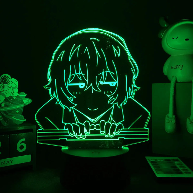 Luminária 3D LED Bungo Stray Dogs – Decoração Anime para Quarto, Presente Criativo