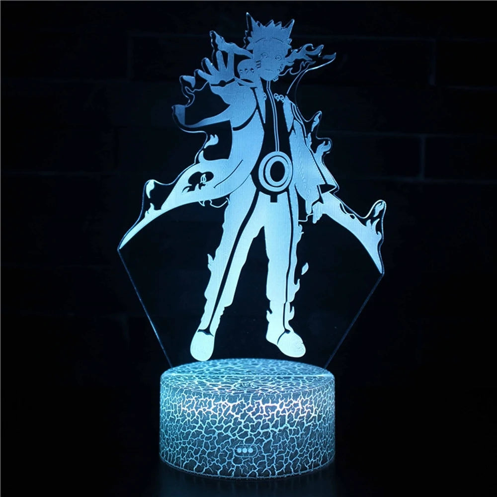Lâmpada LED Naruto Uzumaki 3D - Akatsuki, Kakashi Hatake e Itachi Uchiha