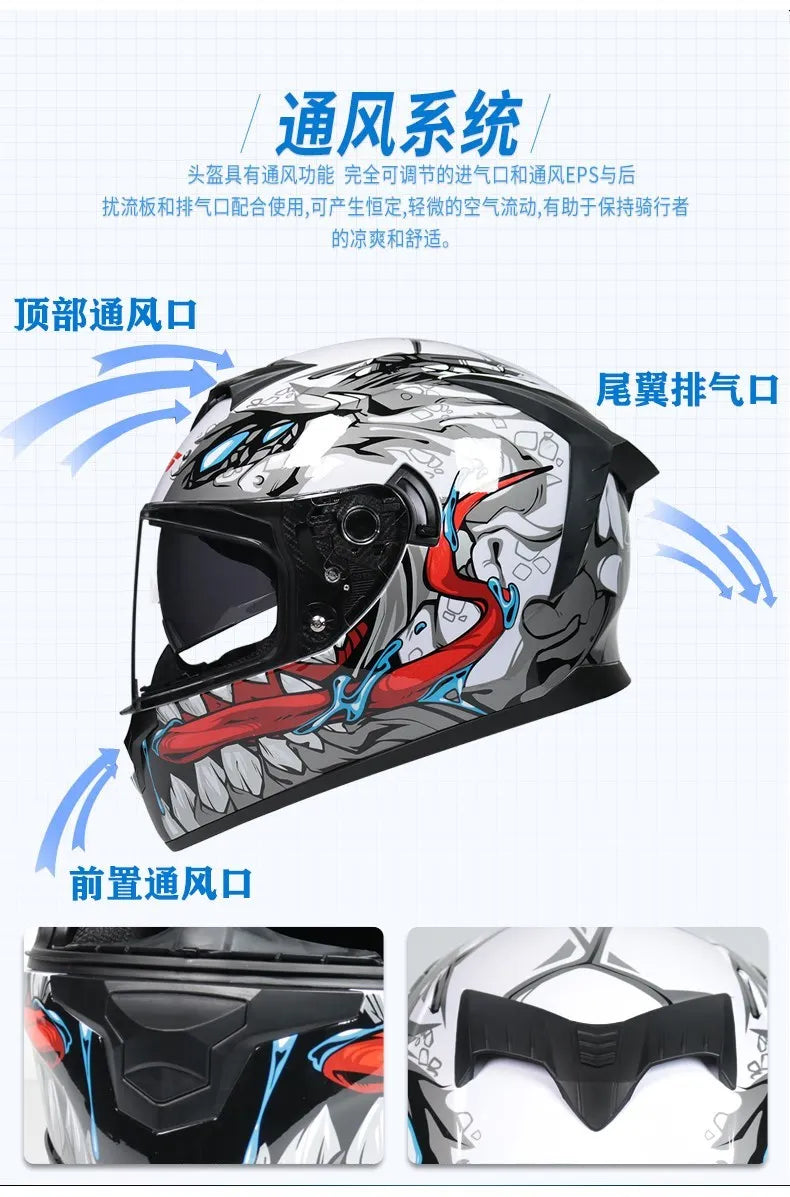 Capacete Modular Full Face ORZ – Segurança e Conforto para Motos e Scooters | Certificação DOT