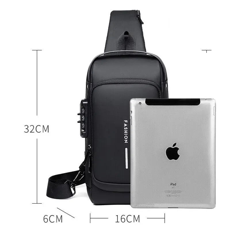 Bolsa Masculina Anti-Furto com Carregamento USB!