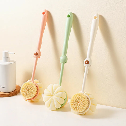 Escova de Corpo de Silicone com Cabo Longo – Seu Banho de Relaxamento e Exfoliação Perfeita!